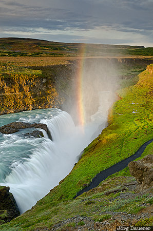 ISL, Iceland, Su&eth;urland, Tungufell, green, Gullfoss, Hv&iacute;t&aacute;, Sudurland