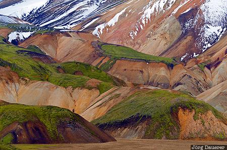 Iceland, ISL, Su&eth;urland, brown, highlands, Fjallabak Nature Reserve, green, Landmannalaugar, Sudurland