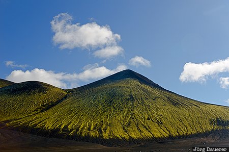 Iceland, ISL, Su&eth;urland, blue sky, highlands, clouds, Fjallabak Nature Reserve, Landmannalaugar, Sudurland