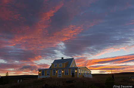 Fossholl Guesthouse Iceland, ISL, Ljósavatn, Norðurland Eystra, Fossholl Guesthouse, Goðafoss, morning light, Nordurland Eystra, Ljosavatn