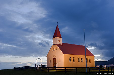 Brimilsvellir Church Brimilsvellir, Iceland, ISL, Ólafsvík, Snæfellsnes, Snæfellsnes Peninsula, blue hour, Vesturland