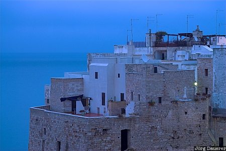 Polignano a Mare at night Polignano a Mare at night, Italy, Apulia, Polignano a Mare, facade, windows, house, artificial light, blue hour, Bari