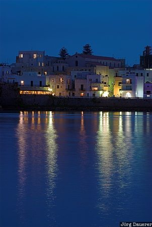 Italy, Puglia, Otranto, artificial light, salento, blue hour, mediterranean Sea, Apulia, Italien, Italia, Apulien