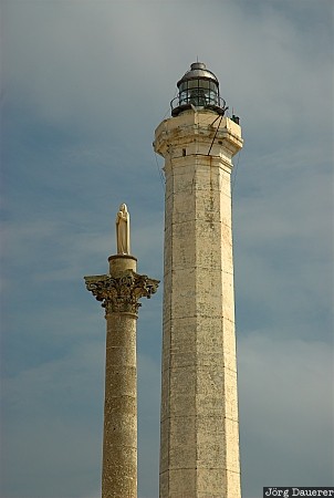 Italy, Puglia, Marina Di Leuca, blue sky, clouds, column, Leuca, Apulia, Italien, Italia, Apulien
