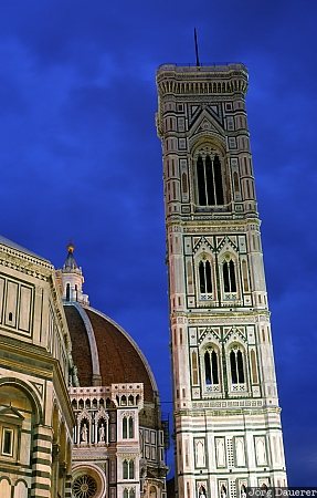 Cathedral of Florence, Florence, night, Cathedral, Tuscany, Italy, campanile, tower, illumination
