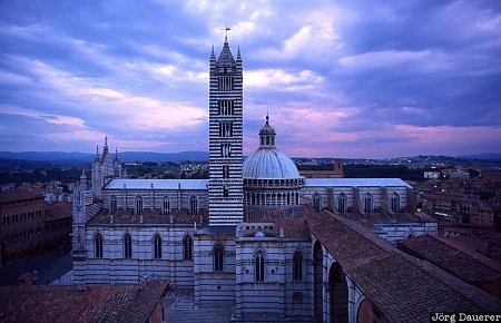 Siena, cathedral, Italy, clouds, sunset, Museo dell' Opera Metropolitana, Italien, Tuscany, Italia