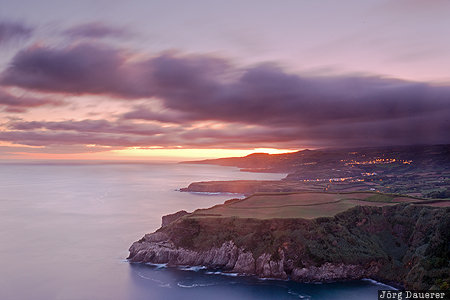 Azores, Portugal, PRT, Ribeirinha, Atlantic ocean, coast, colorful clouds, Ribeira Seca do Porto