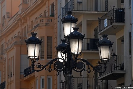 Street lamp Spain, Andalusia, Cordoba, houses, street lamp, morning light, Spanien, Espana, Andalucia, Andalusien, Cordova