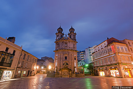 ESP, Galicia, Pontevedra, Spain, blue hour, church, Church of La Peregrina, Spanien, Espana