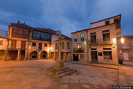 ESP, Galicia, Pontevedra, Spain, blue hour, flood-lit, morning light, Spanien, Espana