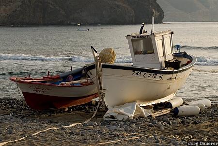 Boats in morning light Andalusia, beach, boats, coast, harbor, Las Negras, mediterranean sea