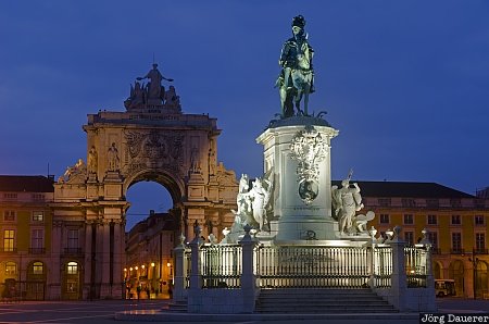 Praca do Comercio arch, Arco Monumental, Chiado, illumination, Lisboa, Portugal, Praca do Comercio, Lisbon