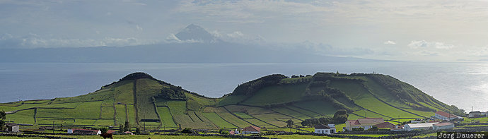 Atlantic Ocean, Azores, central group, evening light, fields, green, Pedregulho, Portugal, Rosais