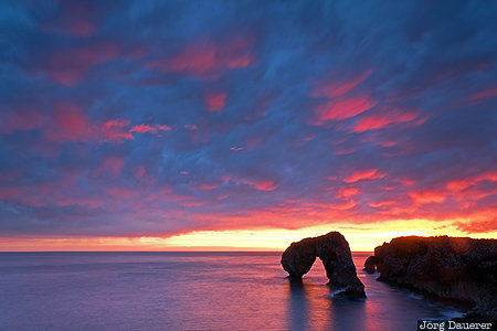 Castro de las Gaviotas Asturias, ESP, Spain, Villahormes, arch, beach, Castro de las Gaviotas
