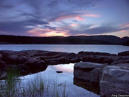 Acadia National Park, Mount Desert Island, Otter Cliffs, Maine, New England, United States, sunset, USA, Vereinigte Staten, ME