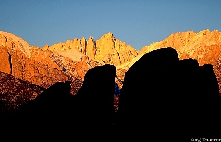 Alabama Hills Alabama Hills, rocks, Mount Whitney, sunrise, morning, California, Owens Valley, United States, USA, Vereinigte Staten, Kalifornien, CA