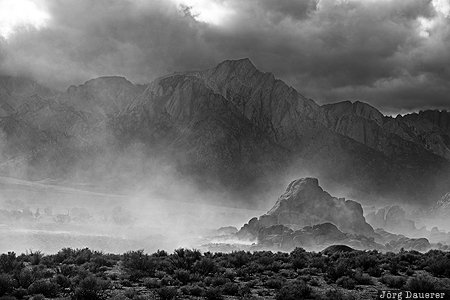 Alabama Hills, California, Lone Pine, United States, USA, dust, evening light, Vereinigte Staten, Kalifornien, CA