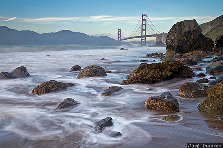 California, Fort Winfield Scott, San Francisco, United States, USA, boulders, bridge, Vereinigte Staten, Kalifornien, CA