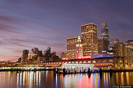 California, Embarcadero, San Francisco, United States, USA, blue hour, Ferry Building, Vereinigte Staten, Kalifornien, CA