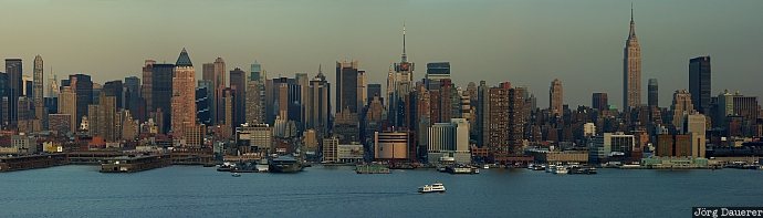 Empire State Building, hudson river, Manhattan, New Jersey, New York, skyline, skyscrapers, United States, USA, Vereinigte Staten, NY, New York City, Big Apple