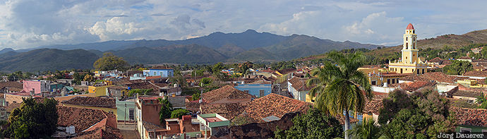 clouds, colorful, CUB, Cuba, Iglesia y Convento de San Francisco, Museo Historico, roofs, Sancti Sp&iacute;ritus, Trinidad, Kuba, Sancti Spiritus