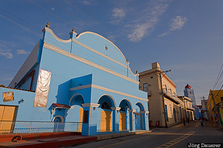 CUB, Cuba, Sancti Sp&iacute;ritus, blue, blue sky, colorful, facade, Kuba, Sancti Spiritus