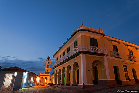 CUB, Cuba, Sancti Sp&iacute;ritus, Trinidad, blue hour, convento de San Francisco de Asis, evening light, Kuba, Sancti Spiritus