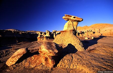 USA, New Mexico, Bisti Wilderness, evening light, clouds, sky, blue sky, United States, Vereinigte Staten, Neu Mexiko, NM