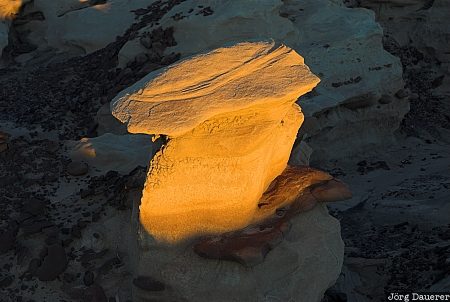 United States, New Mexico, Bisti Wilderness, evening light, clouds, sky, blue sky, USA, Vereinigte Staten, Neu Mexiko, NM