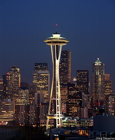 Space Needle space needle, Seattle, Washington, WA, night, Queen Ann, Kerry Park