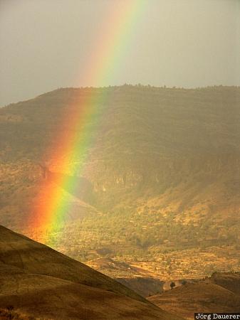 Oregon, United States, Painted Hills, John Day Fossil Beds National Monument, high desert, rainbow, OR