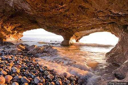 The Arches CAN, Canada, Newfoundland, Portland Creek, arch, back-lit, north Atlantic, Kanada