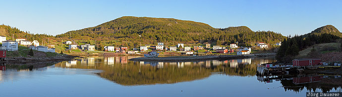 buildings, burin peninsula, CAN, Canada, evening light, houses, mountains, Newfoundland and Labrador, Port au Bras, Kanada