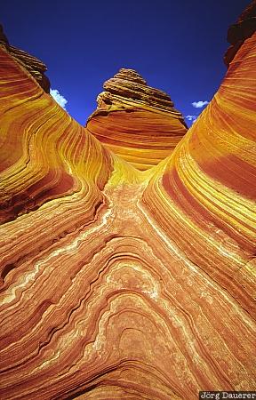 Bizarre Rocks, sandstone, Arizona, coyote buttes, the wave, United States, blue sky, USA, Vereinigte Staten, AZ