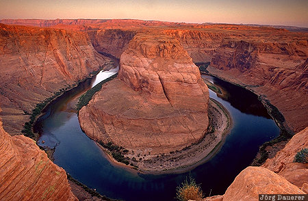 Arizona, bend, canyon, colorado river, Horseshoe bend, morning light, Page, United States, USA, Vereinigte Staten, AZ