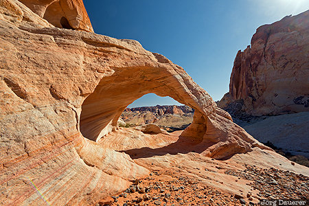 Thunderstorm Arch Nevada, United States, USA, arch, blue sky, evening light, natural arch