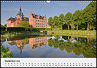 Calendar Denmark September: Vall&oslash; Castle, Zealand