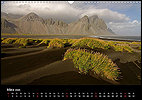Calendar Iceland March: Vesturhorn