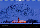 Calendar Norway December: Flakstad  Church