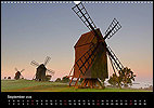 Calendar South Sweden, September: Windmills on &Ouml;land