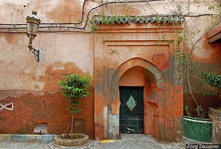 Marrakech, Marrakech-Tensift-Al Haouz, Morocco, Africa, alley, decay, door