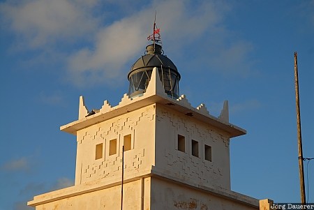 Sidi Ifni Lighthouse Morocco, Sidi Ifni, Souss-Massa-Drâa, blue sky, clouds, evening light, lighthouse, Marokko