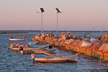 Evening Light El Ataya, Sfax, Kerkennah, TUN, Tunisia, evening light, fishing Boats