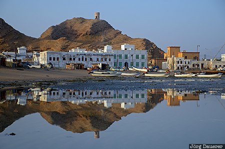 Al-Ayjah, Ash Sharqiyah, boats, fishing boats, harbour, hills, laguna