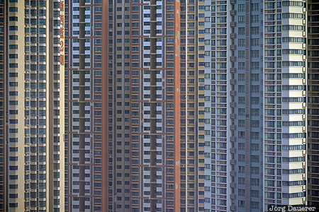 China, CHN, Ganjiazhai, Shaanxi, apartment blocks, balconies, morning light