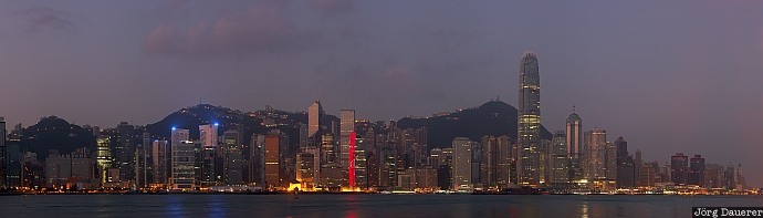 Kowloon, Hong Kong, Victoria Peak, Skyline, sunrise, sun, harbor, China