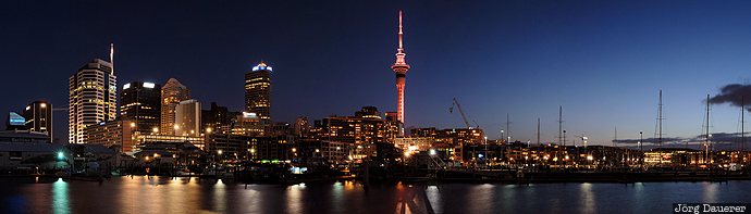 blue hour, evening light, Mechanics Bay, New Zealand, Newton, north island, NZL, Neuseeland