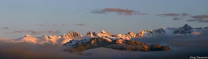 New Zealand, West Coast, Gillespies Beach, Waikowhai, Weheka, clouds, evening light, Neuseeland