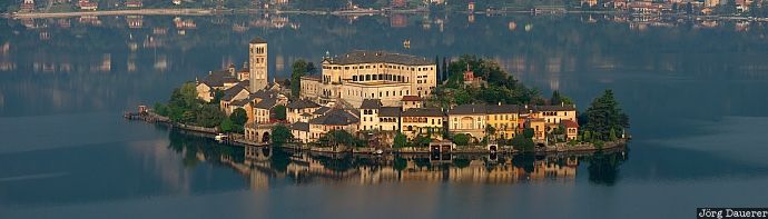 Isola San Giulio, Lago di Orta, Ortasee, Piemont, Italy, lake, morning light, Italien, Italia