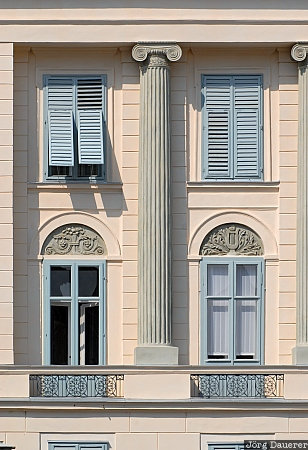 Austria, Styria, Graz, column, facade, shutters, white, &Ouml;sterreich, Steiermark, Oesterreich